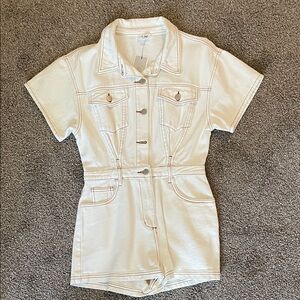 Le Lis Cream Short Sleeve Jumpsuit